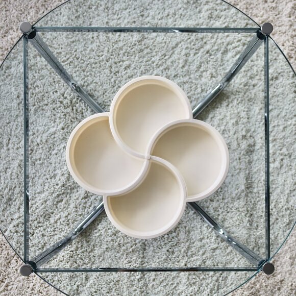 Mid Century Modern Dansk 4-Compartment Cream Melamine Tray - Picture 2 of 8